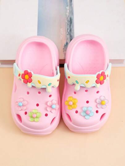 Children's Slippers Fashion Cute Flower Girl Sandals Breathable Non-Slip Indoor And Outdoor Garden Beach Slippers Outdoor Sports Tourism Holiday Street Beat Soft-Soled Baby Slippers.