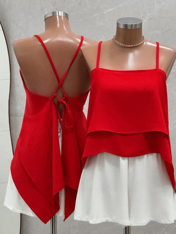 Bata Blusa Feminina Elegante Verão Cropped Com Dois Babados Soltinho