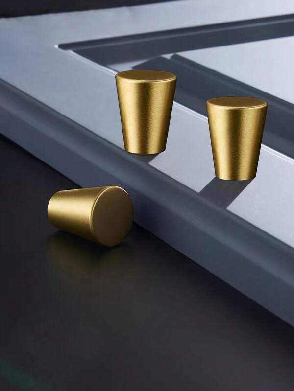 10 قطع مقابض أبواب الخزانة ذات الثقب الواحد، مناسبة للخزائن والدواليب والأدراج والخزائن الجدارية وخزائن الأحذية، مقابض دائرية ذهبية اللون ذات ثقب واحد، مصنوعة من سبيكة الزنك، مع البراغي المرفقة