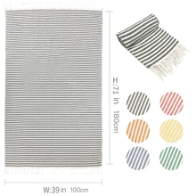 1pc Turkish Beach Towel 39x71-Inch Pre Washed Sand Free Oversized Absorbent Light Beach Towel Pool Towel - Multicolor - View 2