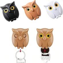 1/3PCS 卡通猫头鹰挂钩，猫头鹰派对礼品，实用礼物，眼睛会切换，有趣的礼物，派对必需品，猫头鹰衣钩，汽车挂钩钥匙扣，冰箱挂钩，派对用品（含双面胶带） - 彩色 - 查看 4