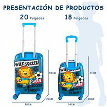 Juego De Maletas De Viaje 10kg Para Niños Equipaje Infantil - Azul Marino - Ver 2