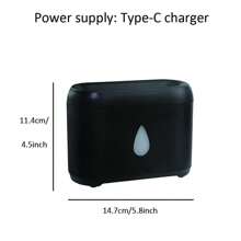 火焰精油扩散器、200毫升超声波冷雾香薰机、带自动关闭保护的香薰机、家用小型加湿器