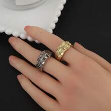 复古维纳斯半脸戒指男士可调节个性化开放式指关节指环拇指时尚独特珠宝生日情人节礼物 - 彩色 - 查看 9