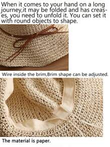 FADZOYLE Foldable Wide Brim Sun Hat, Packable Beach Hat For Women, Summer Sun Protection - Beige - View 5