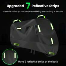 1pc 210D Waterproof Oxford Motorcycle Cover, All-Weather Protection Against Sun, Dust, Snow And UV, With Lock Hole, 7 Reflective Strips, Suitable For Bicycle, Motorcycle, All Seasons