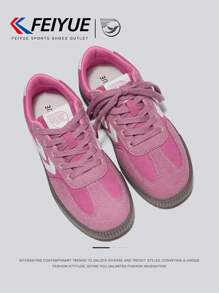 FEIYUE. 1 Pair Women's Casual Lace-Up Canvas Sneakers Lightweight, Comfortable, Versatile, Non-Slip, Suitable For Outdoor And Daily Wear