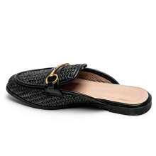 Women's Flat Mules | Comfortable Pointed Toe - Black - View 3