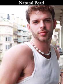 1pc Fashion Natural Baroque Pearl Necklace, White Asymmetrical Style Pearl Necklace, Suitable For Men Or Daily Wear, Gift Box For Holiday