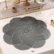 1 pièce/4 pièces/6 pièces Sets de table décoratifs à pétales rotatifs, imperméables, résistants à la chaleur, antidérapants, sets de table en PVC pour la salle à manger, les fêtes, les mariages, la décoration des vacances