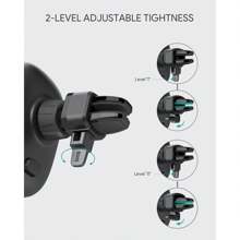AUKEY Car Mount Phone Holder Strong Suction Easy One Touch Lock/Release For Apple,Android Phone, Gifts For Family,Friends,Birthday,Spring, Summer, Mother Day, Boyfriends, Girlfriends - Black - View 2