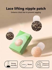 صدرية سيليكون غير مرئية بتصميم رفع محبب من الدانتيل لفساتين بلا ظهر أو كتف، وفساتين الزفاف قصيرة الصدر ، بتصميم رقيق لحواف غير ظاهرة - متعدد الألوان - مشاهدة 2