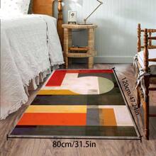 [Plush Velvet 700g/㎡ Latex Backing 5mm Thick] 1pc Bohemian Style Area Rug, Solid Color Carpet, Soft Non-Slip Washable For Living Room Bedroom Kitchen Office, Indoor Outdoor Home Decor Farmhouse Rug, Play Mat Back To School