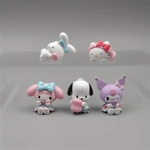 Sanrio Sanrio Hello Kitty & My Melody Set Of Five - Adorable Sleeping Posture Figurines For Office Desk Ornaments, Cake Decorations - Perfect For Halloween And Christmas