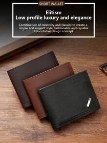 男士PU皮短款钱包，1-3件套，时尚柔软，大容量多卡位，可收纳大额钞票，简约零钱袋，信用卡、银行卡、身份证、照片位，商务休闲两相宜，是男士生日或送给伴侣的理想礼物，男女皆宜的时尚单品 - 彩色 - 查看 2
