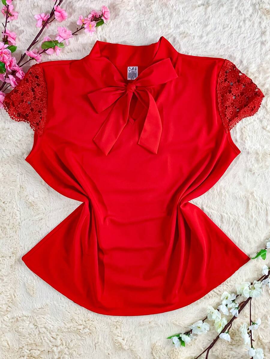 Women Tops - 紅色 - 查看 1