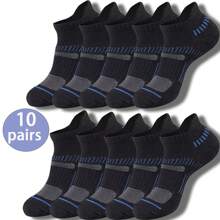1/6/10 Pairs Men's Low Cut Ankle Socks With Striped Decoration, Lightweight, Comfortable, Breathable For Daily, Casual And Sports Wear, Fall - Multicolor - View 21