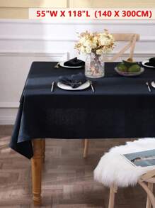 1pc Refreshing Pastoral Solid Color Tablecloth, Skin-Friendly Absorbent Washable & Reusable, Suitable For Living Room, Dining Room, Picnic, Wedding, Daily Home Decor, Spring/Summer