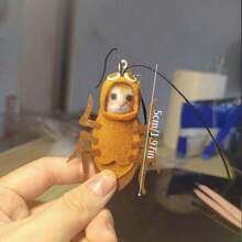 1pc Creative Doll Keychain Funny Cockroach Doll Decor Keyring Bag Charm