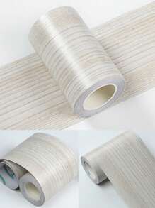 1pc 10m/393inch Realistic Wood Grain Textured Adhesive Tape, Waterproof Repair Sticker For Floor, Furniture, Baseboard, Doorframe, Window Sill