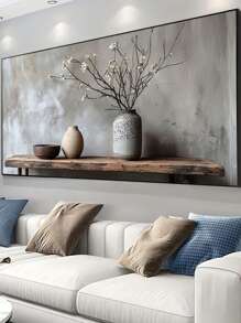 1pc 23.62inch*47.24in/60cm*120cm Frameless Modern The Tranquility Of Ceramics And Tree Branches Canvas Painting Art For Living Room Modern Canvas Poster For Bedroom And Living Room Decoration Painting No Frame Gifts Birthday Graduation - A - View 1