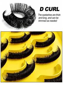 Asiteo 9 Pairs Fluffy Thick Russian Strip Lashes - D Curl Faux Mink Lashes Pack For Long-Lasting, Natural-Looking Eyelashes