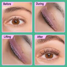 Libeauty 6 Pairs Pastel Pink Translucent Silicone Eyelash Perm Pads | Washable Reusable Lash Lift Shields | Cute Aesthetic Beauty Tool For At-Home DIY & Salon Lash Styling - Multicolor - View 7