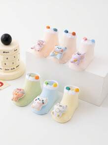 2 Pairs Soft & Breathable Newborn Baby Socks, Lightweight Summer Style, Anti-Slip Sole Design, Ultra-Lightweight Silk-Like, Infant Socks