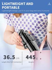 TOKQI Palo selfie de aleación de aluminio extra largo de 2m - Estable equilibrado con rotación de 360°, trípode de teléfono multifuncional y extensible con disparador remoto inalámbrico, compatible con iPhone y teléfonos Android, para selfies, grabación de vídeo, vlog, transmisión en vivo, C08 - Negro - Ver 9