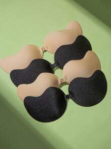 Classic Mango Shaped Adhesive Cleavage Enhancing Strapless Backless Invisible Bra Push Up Bra Inserts, Suitable For Dresses And Gowns - Black - View 2