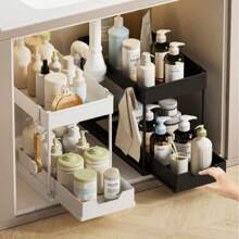 Multi-Tier Stackable Storage Rack, Shelving Unit With Sliding Storage Trays - Multicolor - View 3