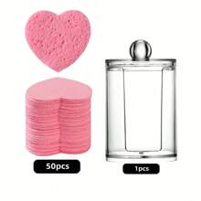 10/30/50/100 件压缩天然纤维素面部海绵套装，专业化妆清洁和去角质海绵，适用于面部护理、面膜、旅行和家庭卸妆 - 西瓜粉 - 查看 13