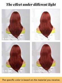 18 Inch Fashion Butterfly Haircut Burgundy Hair Red Wigs Synthetic Middle Part Hair Wigs For Y2K Girls PARTY FLASH - Burgundy - View 7