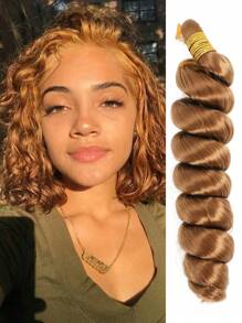 1 Pc 16 Inch Synthetic Heat Resistant Curly Extensions Hair Black Brown Chocolate Rust Brown Blonde Burgundy Multi-Colour Spiral Fashion Curly Wave Loose Wave Crochet Braids Hair High Temperature Loose Wave Curly Braiding Hair Extensions For Women Daily Holidays Party And Christmas Music Festival Carnival New Year Gifts Used Braided Hair Woven Extension Hair - Multicolor - View 19