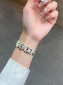 1 pieza Nuevo brazalete de metal con efecto de estrella compatible con la correa del de 44mm, 40mm, 45mm, 41mm, 42mm, 46mm, 38mm, Ultra 2 49mm, moda simple para mujer, correa compatible con iWatch Series 11, 10, 9, 8, 7, SE, 6, 5, 4, 3, 2, 1, correas de reloj de moda, correa de reloj inteligente compatible con la correa del , brazalete, reloj de pulsera, correas para smartwatch - Starlight - Ver 6