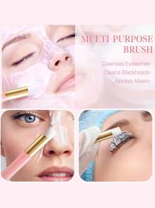 50pcs Eyelash Extension Cleaning Brushes, Nose Blackhead Cleaning Micro Brushes, Eyebrow & Eyelash Cleansing Foaming Brushes - Multicolor - View 5