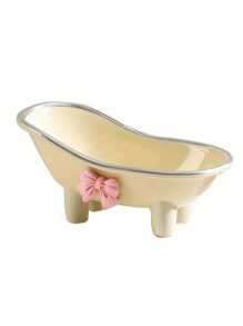 1 pieza Plato de jabón con lazo, dispensador de jabón de bañera creativo y lindo, accesorios de baño, estantes de baño