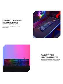 Teclado mecánico de juego HyperX Alloy Origins 104 BPT Keys con interruptores rojos RGB y retroiluminación - Negro - Ver 7