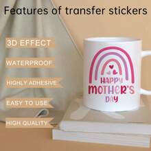 12pcs UV DTF Transfer Paper - Mother's Day Theme Patterns, Suitable For Mugs, Fridges, Water Bottles - Waterproof And Easy To Use, DIY Friendly - Vivid 3D Effect, No Heat Pressing Required - Multicolor - View 4