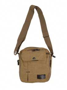 男士帆布斜挎包：带有多个口袋的时尚单肩包 - 非常适合户外旅行！