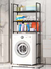 1pc Bathroom Toilet/Washing Machine Storage Shelf, Floor-To-Ceiling Detachable Upgraded Storage Shelf, Improve Bathroom/Toilet/Balcony/Laundry Room Storage Space, Maximum Load 20kg Home Bathroom Decor Bathroom Organizer Summer