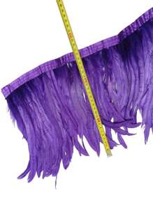 2Meters Colorful Rooster Tail Feathers Trims 23-30cm /9.2-12inches Pheasant Feather Fringe Ribbon For Carnival Plumes Decoration Rooster Pheasant Tail Feathers Plumes DIY Headdress Halloween Wedding Christmas Craft Supplies Accessories