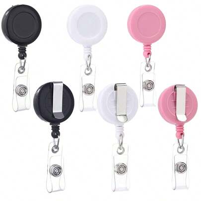 2 件可伸缩 ID 名牌卷轴夹，带腰带夹，办公和学校用品/配件，非常适合护士、教师、医院和办公室、学校用品、返校