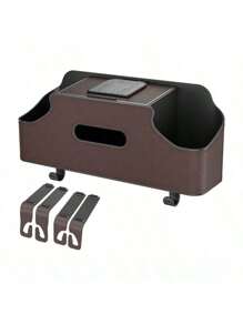 Car Seat Back Multi-Functional Storage Rack Simple Air Tissue Water Cup Mobile Phone Rack Storage Box With Long And Short Bracket Quick Disassembly Hook Suitable For A Variety Of