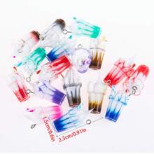 10 件彩色卡通 3D 冰淇淋/圣代/珍珠奶茶树脂吊坠，DIY 珠宝制作项链、耳环、手链、工艺品 - 彩色 - 查看 6