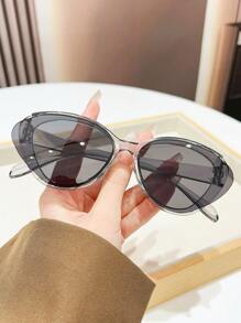 复古猫眼时尚女士眼镜，时尚 Y2K 个性化装饰镜片，适合夏季海滩度假、户外、旅行 - 彩色 - 查看 7