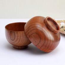 Ciotola di legno vintage per i pasti casalinghi, ciotole per riso per adulti, ciotole di legno antiscivolo, ciotole per yogurt, ciotole per minestre piccole, personalizzate