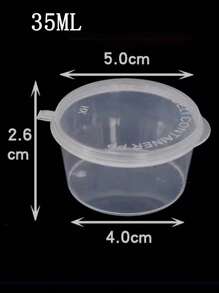 50/100个酱料杯，商用透明食品蘸料容器，便携式密封塑料杯带盖，一体式外卖打包盒 - 無色 - 查看 9