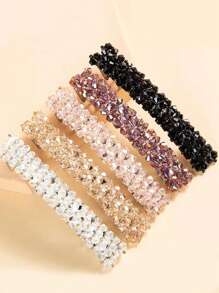 4/5 pezzi Fermagli per capelli da donna con strass, colore unito, semplici per la frangia, dolci e carini, versatili, adatti per outfit da spiaggia e viaggio, uso quotidiano, scuola