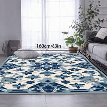 [Crystal Velvet 700g/㎡ Printed Bottom, 5mm Thick] 1 Piece Bohemian Style Solid Color Rug, Soft Anti-Slip Washable Carpet For Indoor And Outdoor, Living Room, Bedroom, Kitchen, Office, Home Decor, Doormat, Play Area Back To School